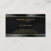 黒スモダンテンレス鋼と金ゴールドアクセント 名刺 (裏面)