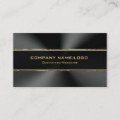 黒スモダンテンレス鋼と金ゴールドアクセント 名刺 (正面)