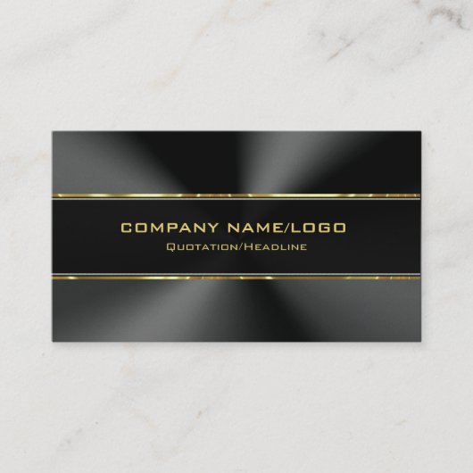 黒スモダンテンレス鋼と金ゴールドアクセント 名刺 (正面)