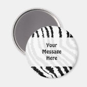 黒ゼブラ印刷パターン。 マグネット (正面/裏面)