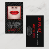 黒ゼブラ印刷赤い唇メイクアップ名刺 名刺 (正面/裏面)