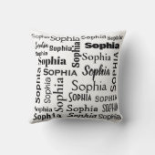 黒ソフィアの名前（白） クッション (裏面)