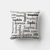 黒ソフィアの名前（白） クッション (正面)