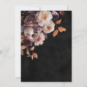 黒ソフトエレガント秋フローラスクリプトシャワー 招待状 (裏面)