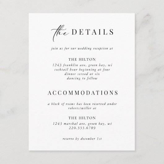 黒タイフォーマル金ゴールドアールデコ詳細挿入 エンクロージャーカード (正面)