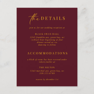 黒タイフォーマル金ゴールドアールデコ詳細挿入 エンクロージャーカード