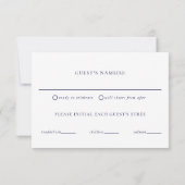 黒タイフォーマル金ゴールドアールデコRSVP with Meets 出欠カード (裏面)