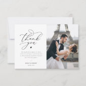 黒タイポグラフィ結婚サンキューカード サンキューカード (正面)