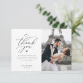 黒タイポグラフィ結婚サンキューカード サンキューカード (スタンド正面)