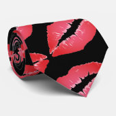 黒タイ赤官能性の大きな赤い唇 ネクタイ (ロール)