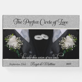 黒タキシスとリングや輪ゲイ結婚の2つのルーム ゲストブック