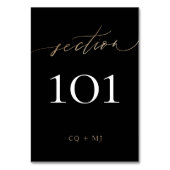 黒タキシード黄色金ゴールド書結婚跡 テーブルナンバー (裏面)