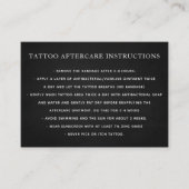 黒タトゥーアフターケア説明書ビジネスカード 名刺 (正面)