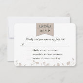 黒タンエレガントライブラリテーマウェディングRSVPカード 出欠カード (正面)