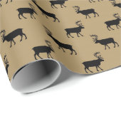 黒タン国ムース模様のラッピング紙 ラッピングペーパー (ロールコーナー)