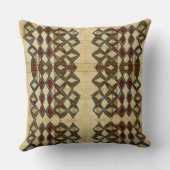 黒タン赤の部族アフリカの泥の布 クッション (裏面)