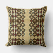 黒タン赤の部族アフリカの泥の布 クッション (正面)