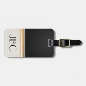 黒ダイヤのタイルによってバンドを付けられるモノグラム ラゲッジタグ (正面横)