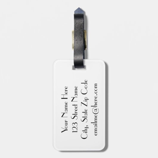 黒ダイヤのタイルによってバンドを付けられるモノグラム ラゲッジタグ (裏面縦)