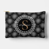 黒ダイヤエレガントモンド金ゴールドモノグラム アクセサリーポーチ (正面)