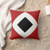 黒ダイヤ、赤のはっきりしたで白いボーダー クッション (ブランケット)