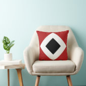 黒ダイヤ、赤のはっきりしたで白いボーダー クッション (椅子)