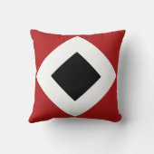 黒ダイヤ、赤のはっきりしたで白いボーダー クッション (裏面)