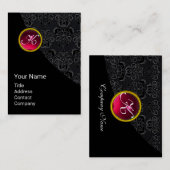 黒ダマエレガントスクピンクルビージェムストーンモノグラム 名刺 (正面/裏面)