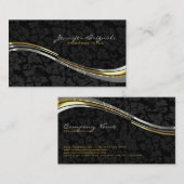 黒ダマエレガントス金ゴールドとシルバーのアクセント 名刺 (正面/裏面)