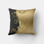 黒ダマエレガントス金ゴールド渦巻き クッション (裏面)