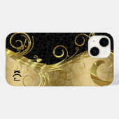 黒ダマエレガントス金ゴールド渦巻き Case-Mate iPhoneケース (裏面 (横))