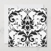黒ダマスクと白の背景ブライダルシャワーInv 招待状 (正面)