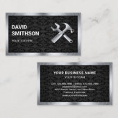 黒ダマスクスチールハンドマン自動修理整備士 名刺 (正面/裏面)