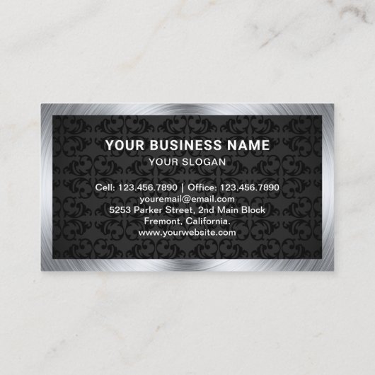 黒ダマスクスチールハンドマン自動修理整備士 名刺 (裏面)