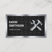 黒ダマスクスチールハンドマン自動修理整備士 名刺 (正面)