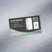 黒ダマスクスチール製家電製品修理 マグネット名刺 (インサイチュ)