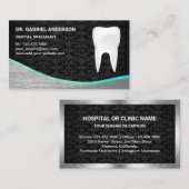 黒ダマスク鋼歯歯科臨床歯科医 名刺 (正面/裏面)