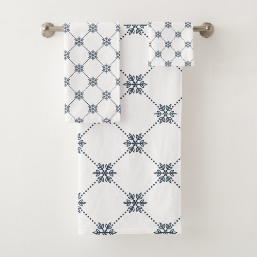 黒ダマスク風呂タオル一式 バスタオルセット (インサイチュ)