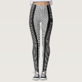 黒チェックのドットストライプU背景色を選択 レギンス (正面)