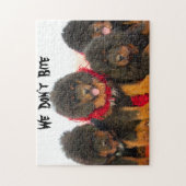 黒チベットマスチフ犬ジグソーパズル ジグソーパズル (縦)