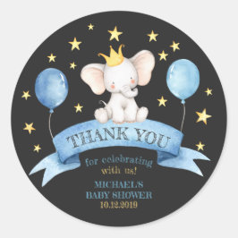 黒チョークベビー象 ラウンドシール