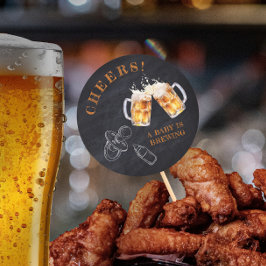 黒チョーク素朴ボードビールオムツパーティー ラウンドシール