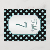 黒ティール（緑がかった色）水玉模様表番号はがき ポストカード (裏面)