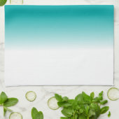 黒ティール(緑がかった色)白グラデーション キッチンタオル (折り畳み)