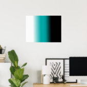 黒ティール（緑がかった色）白グラデーション ポスター (ホームオフィス)