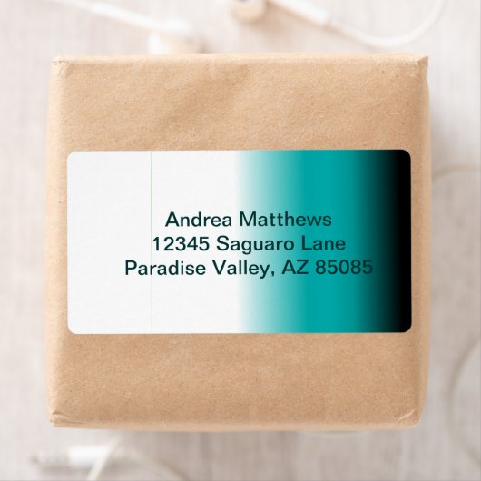 黒ティール（緑がかった色）白グラデーション ラベル (インサイチュ)