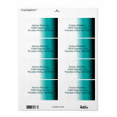 黒ティール（緑がかった色）白グラデーション ラベル (フルシート)