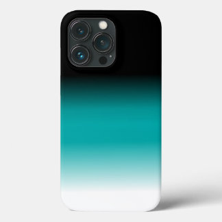 黒ティール(緑がかった色)白グラデーション iPhone 13 PROケース