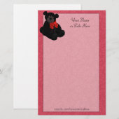 黒テディベア文房具 便箋 (正面/裏面)