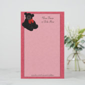 黒テディベア文房具 便箋 (スタンド正面)